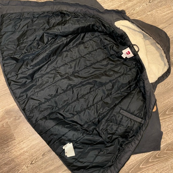 Quiksilver Mens Hooded Parka Jacket with Sherpa Fur Hood - Charcoal - Picture 3 of 7